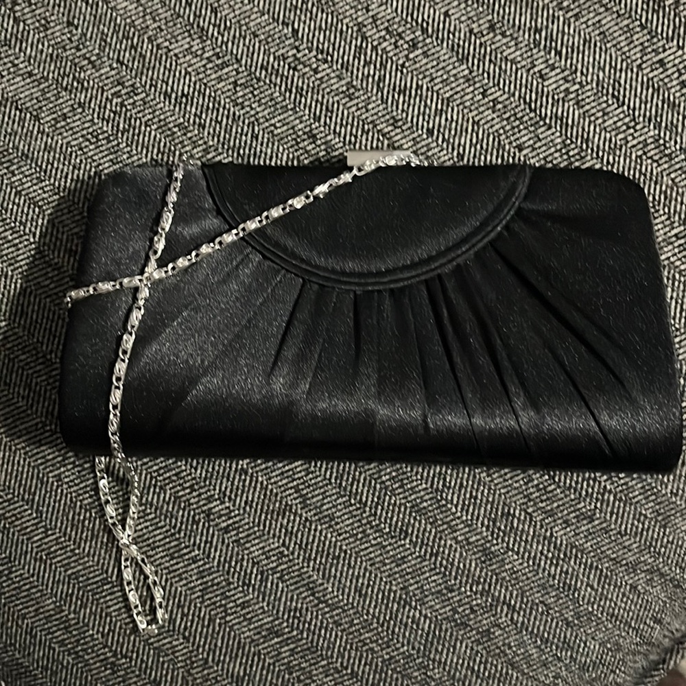 Black Satin Clutch / Evening Bag